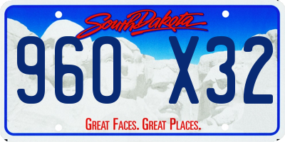 SD license plate 96OX32