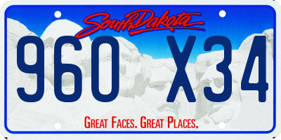 SD license plate 96OX34