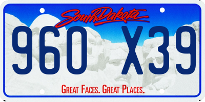 SD license plate 96OX39