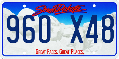 SD license plate 96OX48