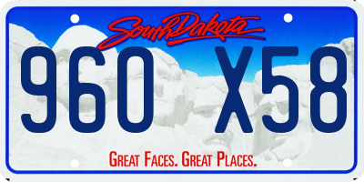 SD license plate 96OX58
