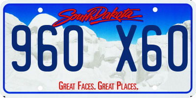 SD license plate 96OX60