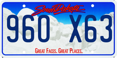 SD license plate 96OX63