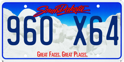 SD license plate 96OX64