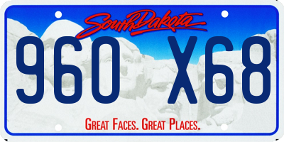 SD license plate 96OX68