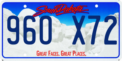 SD license plate 96OX72