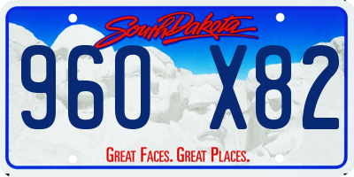 SD license plate 96OX82