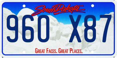 SD license plate 96OX87