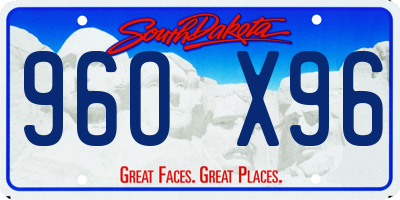 SD license plate 96OX96