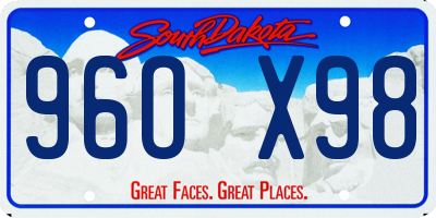 SD license plate 96OX98