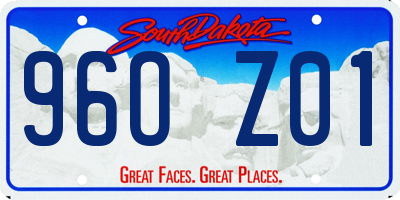 SD license plate 96OZ01