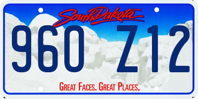 SD license plate 96OZ12