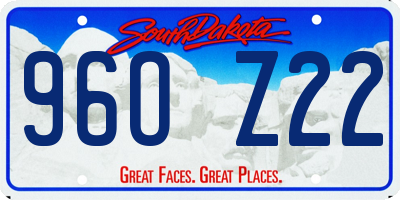 SD license plate 96OZ22