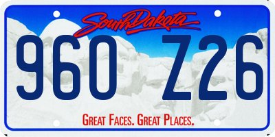 SD license plate 96OZ26