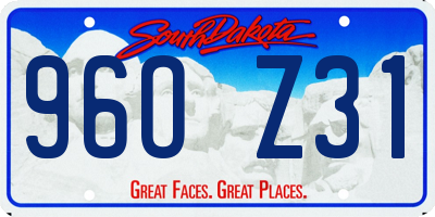 SD license plate 96OZ31