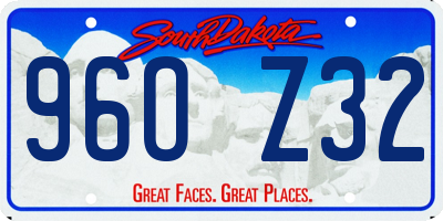 SD license plate 96OZ32