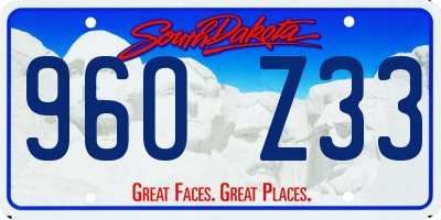 SD license plate 96OZ33
