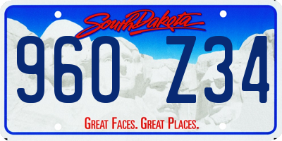 SD license plate 96OZ34