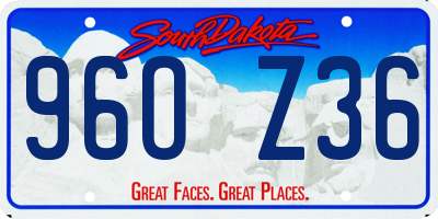 SD license plate 96OZ36