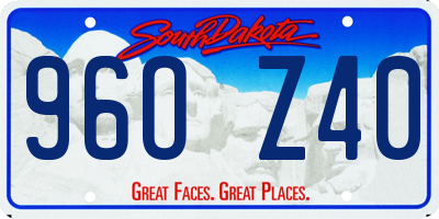 SD license plate 96OZ40