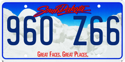 SD license plate 96OZ66