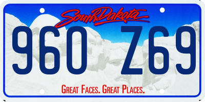 SD license plate 96OZ69