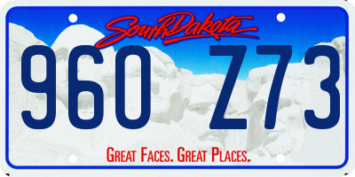 SD license plate 96OZ73