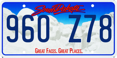 SD license plate 96OZ78