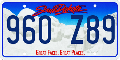 SD license plate 96OZ89