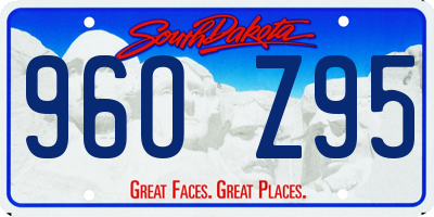 SD license plate 96OZ95