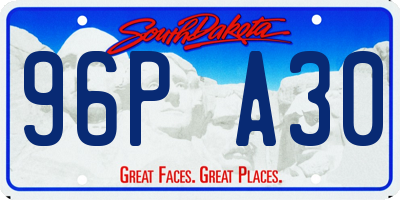 SD license plate 96PA30