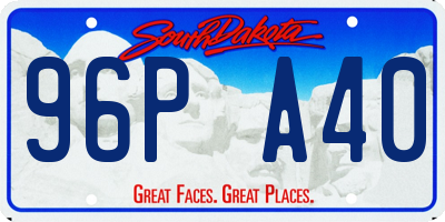 SD license plate 96PA40