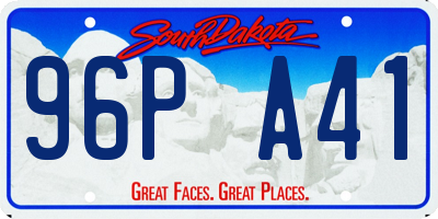 SD license plate 96PA41
