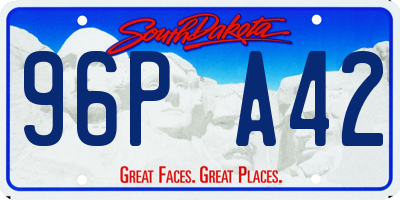 SD license plate 96PA42