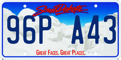 SD license plate 96PA43