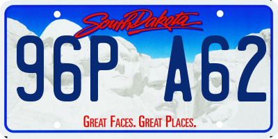 SD license plate 96PA62