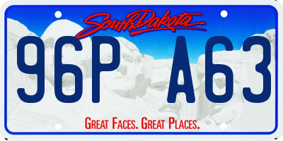 SD license plate 96PA63