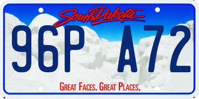 SD license plate 96PA72