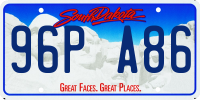 SD license plate 96PA86