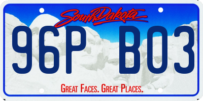 SD license plate 96PB03