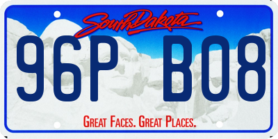 SD license plate 96PB08
