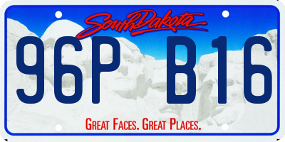 SD license plate 96PB16