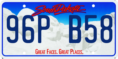 SD license plate 96PB58
