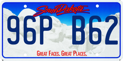 SD license plate 96PB62
