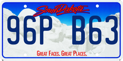 SD license plate 96PB63