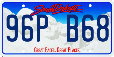 SD license plate 96PB68