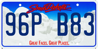 SD license plate 96PB83