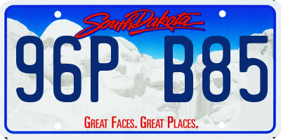 SD license plate 96PB85
