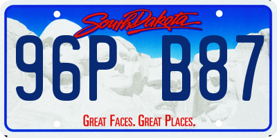 SD license plate 96PB87
