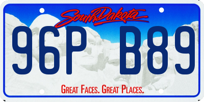 SD license plate 96PB89